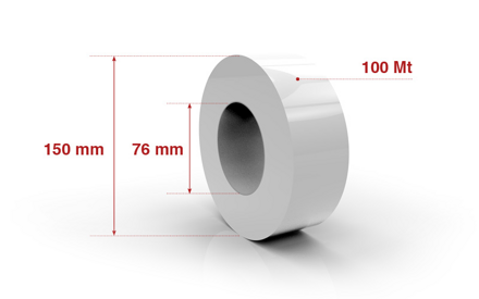 Self adhesive roll 101,6xmm x 100 Mt.