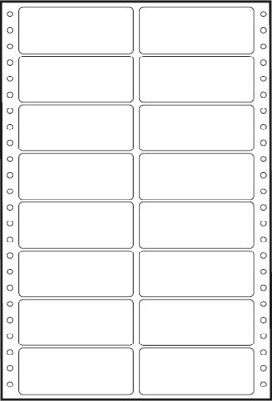 Folded  labels 89x36,1 mm - double row / 25 fold