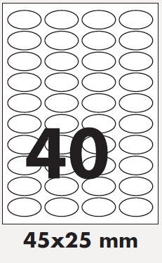 Self adhesive labels - Silver 45X25 mm