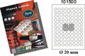 Samolepicí etikety ø 20 mm - modré / 100 listů  