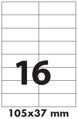 Samolepicí etikety 105x37 mm - červené / 100 listů  