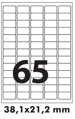 Bílé, fóliové samolepicí etikety 38,1x21,2 mm / 20 listů