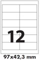 Samolepicí etikety, krycí 97x42,3 mm / 20 listů  