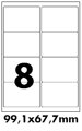 Extra lepivé etikety 99,1x67,7 mm / 100 listů  
