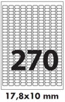 samolepiace etikety polyesterové - strieborné 17,8x10 mm