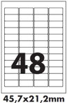 Polyethylenové samolepicí etikety bílé, 45,7x21,2 mm / 20 listů  