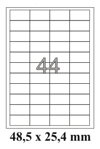 Samolepicí etikety 48,5x25,4 mm / 100 listů  