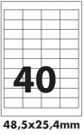 Samolepicí lesklé etikety 48,5x25,4 mm / 20 listů