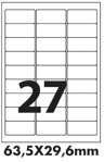 samolepiace etikety - strieborné 63,5X29,6 mm