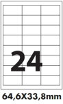 Samolepicí etikety polyesterové - stříbrné 64,6x33,8 mm