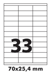Samolepicí etikety 70x25,4 mm / 100 listů