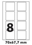 Samolepicí etikety 70x67,7 mm / 100 listů