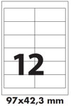 Samolepicí etikety, snímatelné 97x42,3 mm / 20 listů  