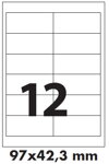 Samolepicí etikety polyesterové - bílé, mat. 97x42,3 mm