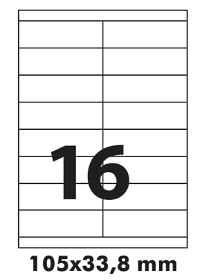 Samolepicí etikety 105x33,8 / 100 listů