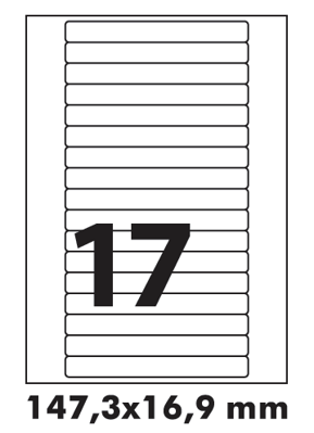 Samolepicí etikety 147,3x16,9 mm / 100 listů