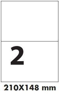 Samolepicí etikety pro rychlý tisk, bílé, 210x148 mm / 250 listů  