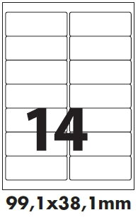 Samolepicí etikety 99,1x38,1 mm - žluté / 100 listů  