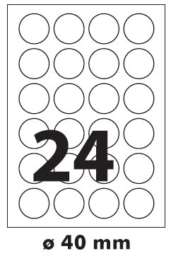 Samolepicí designové etikety (karton), Ø 40 mm