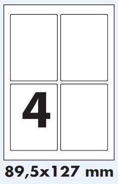 Samolepicí designové etikety (karton), 89,5x127 mm