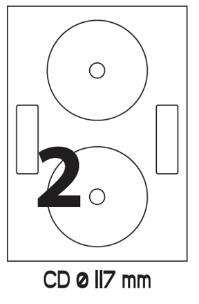 Samolepicí etikety CD Ø 117 mm / 100 listů  