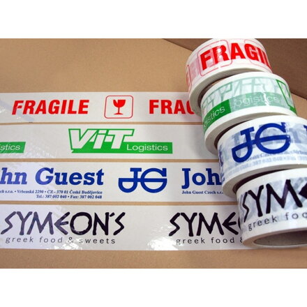 Printed adhesive tapes - 50 mm x 66 m (1 color print)