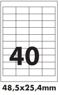 Self adhesive glossy labels 48,5x25,4mm / 20 sheets Self adhesive glossy labels 48,5x25,4mm / 20 sheets