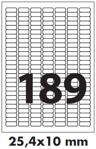 samolepiace etikety polyesterové - strieborné 25,4x10 mm