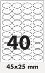 Self adhesive designed labels (carton), 45X25 mm