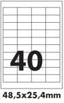samolepiace etikety, krycie 48,5x25,4 mm/20 listov v balení
