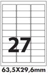 samolepiace etikety polyesterové - biele, lesk 63,5X29,6 mm