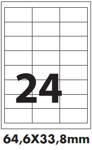 Samolepicí etikety, krycí 64,6x33,8 mm / 20 listů  