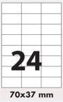 Samolepicí etikety pro rychlý tisk, bílé, 70x37 mm / 250 listů  