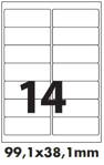 Bílé, fóliové samolepicí etikety 99,1x38,1 mm / 20 listů