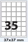 samolepiace etikety antik-krémové, 37X37 mm
