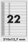 Bílé polyesterové značky 210x12,7 mm