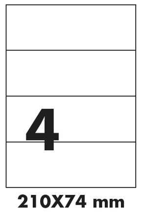 Self adhesive labels 210X74mm / 500 sheets  