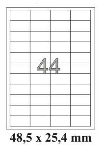 Self adhesive labels 48,5x25,4mm / 100 sheets  